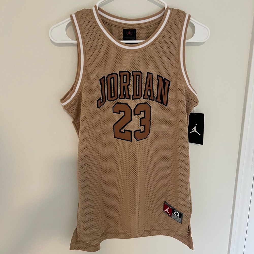 Jordan Tan Mesh Jersey with 23 Logo